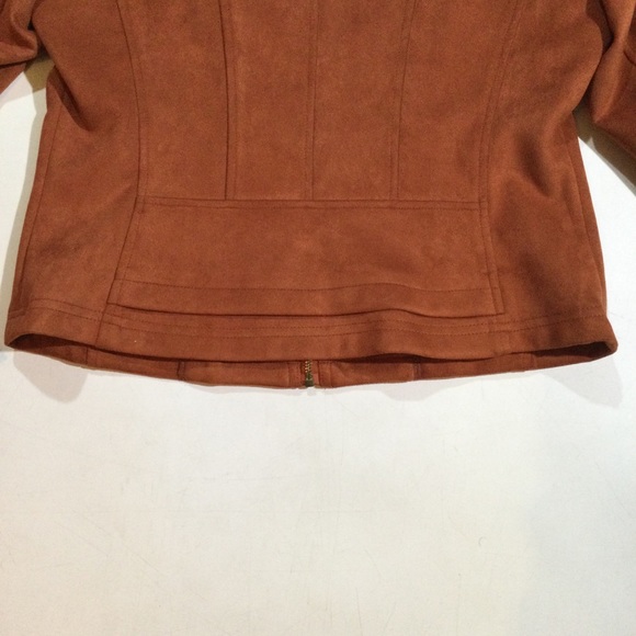 Andrew Marc Size M Faux Suede Moto Coat Jacket - Picture 9 of 9
